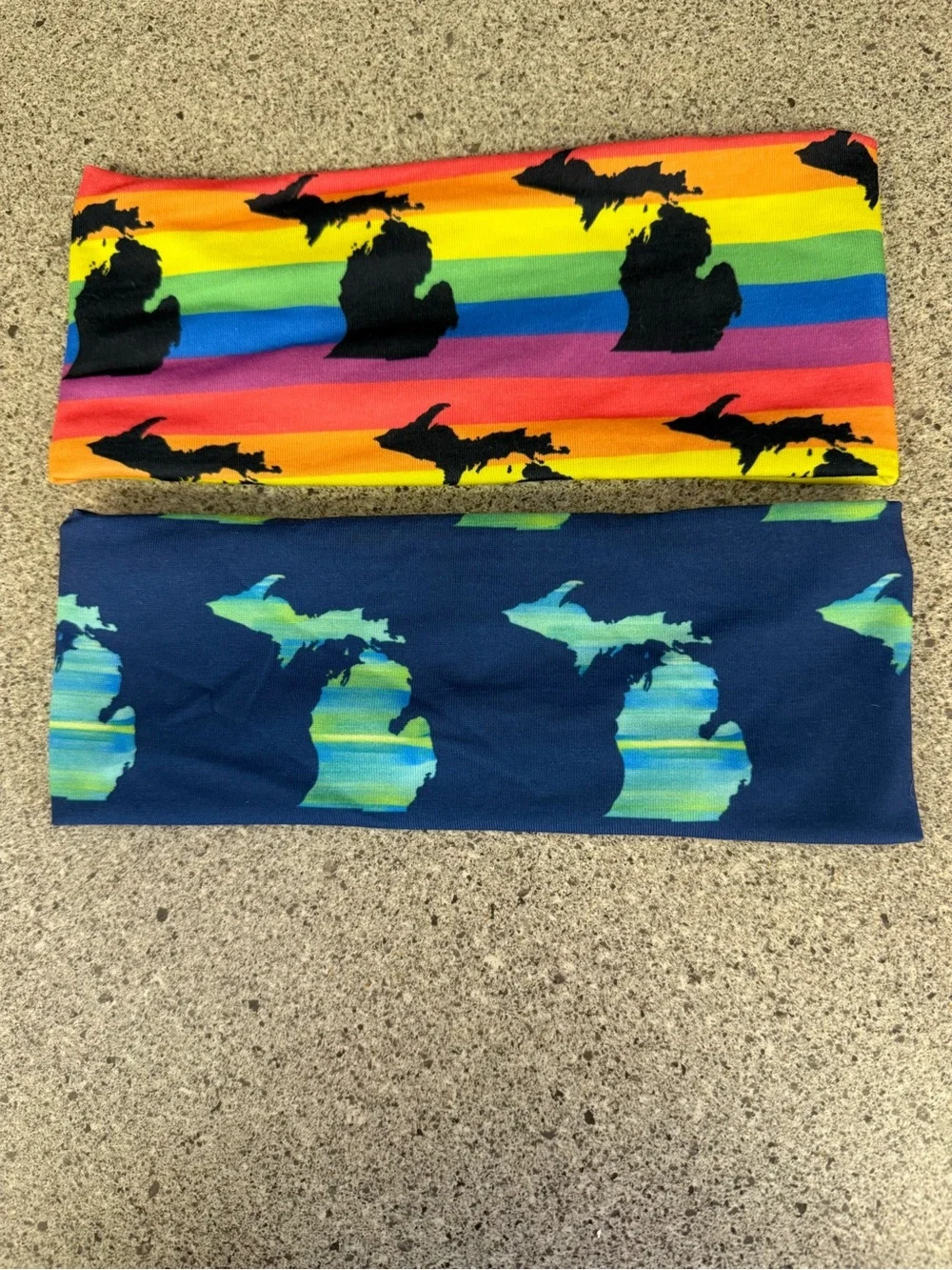 Michigan Print Headbands - Rainbow & Navy Sets